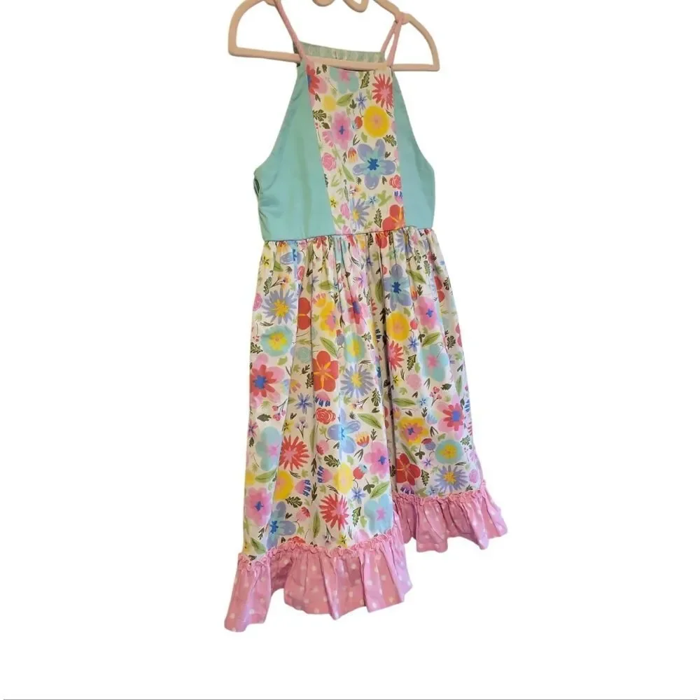 Girls Matilda Jane Sleeveless Flora and Fauna Dress Pink Floral 10